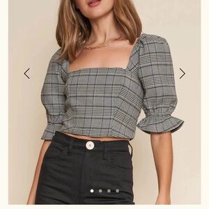 WHIMSY + ROW Eden Crop Top - Houndstooth